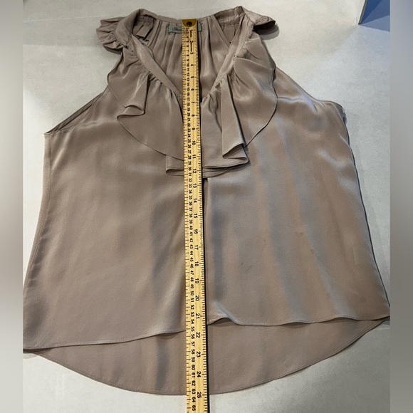 Geren Ford Pale Lavender Sleeveless Silk Ruffle Blouse‎ Small - Picture 12 of 17